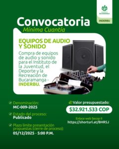 Lee más sobre el artículo Compra equipos de audio y sonido para el INDERBU